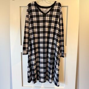 Plaid Black and White Dress